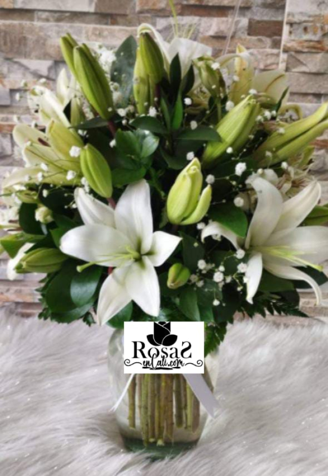 Jarrón de lirios en cali