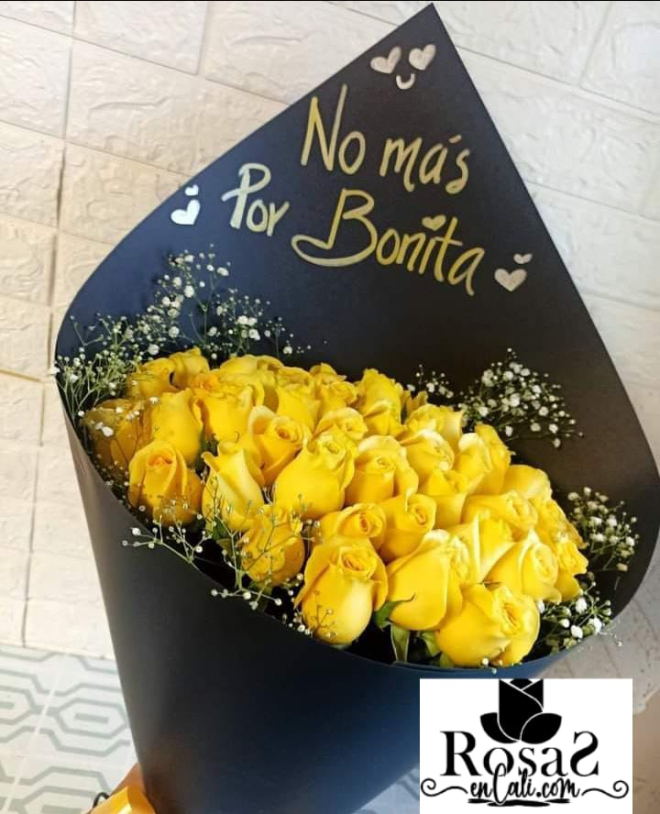 Bouquet rosa amarilla x24 en cali