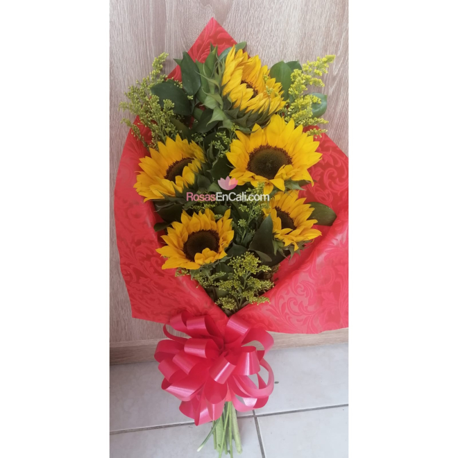 Bouquet x5 girasoles, detalles para regalar