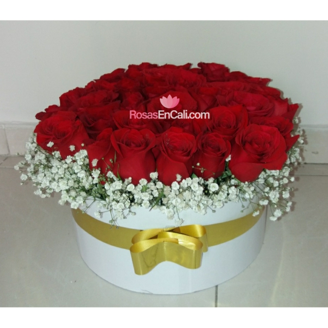 Cilindro rosas y follaje en cali