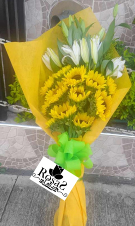 Arreglo de Girasoles y lirios en cali